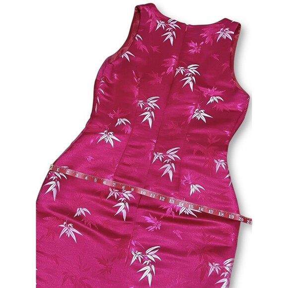 Frederick’s of Hollywood Pink Asain Floral Brocade Sleeveless Sheath Dress Sz 10 - Picture 7 of 10